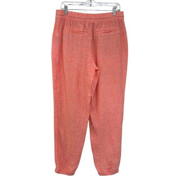 Athleta Retreat Linen Jogger Pants in Sunset Glow (Coral) - Size 10 - Picture 3 of 6